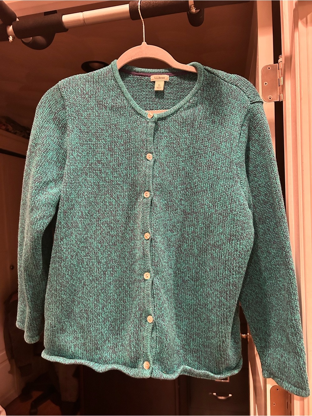 L.L. Bean Teal Button-Front Cardigan Sweater